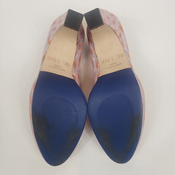 dr. Liza Ankara Pink Comfort Platform Pumps Pink Orange Blue Size 6 - Picture 8 of 9
